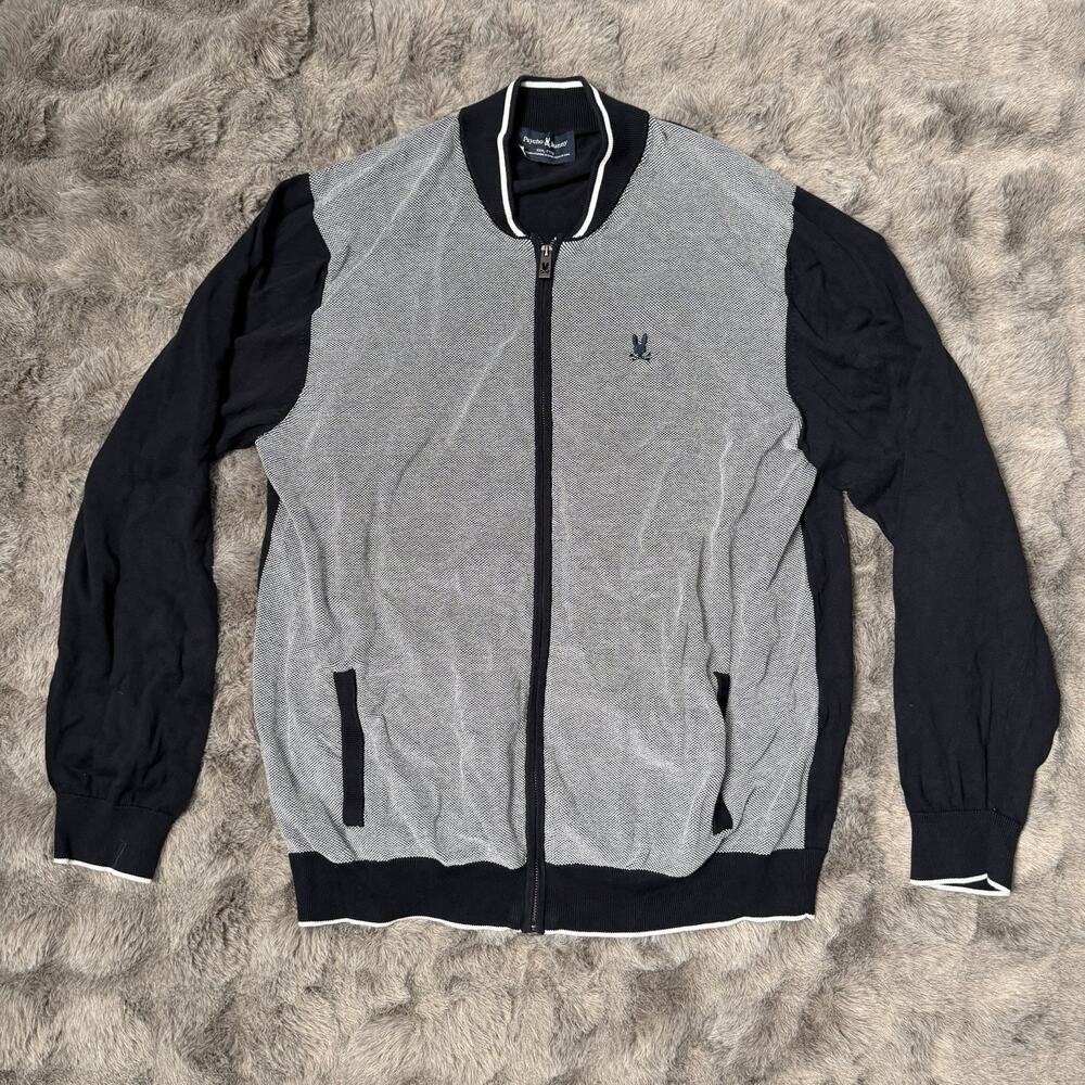 Psycho Bunny Men's Black Hector Knit Bomber Size XXXL